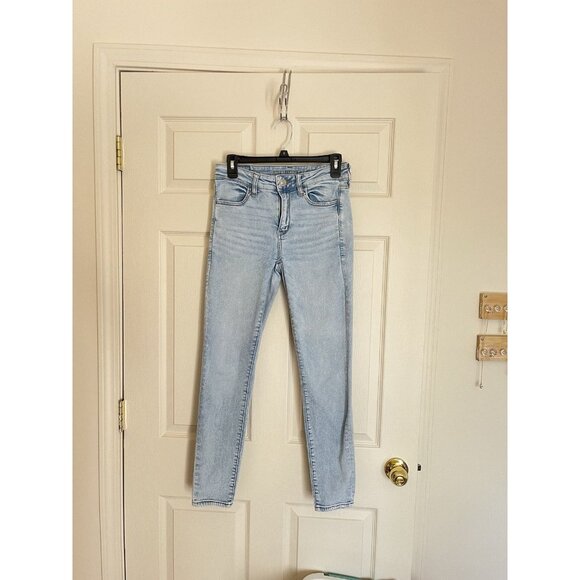 American Eagle 6 Next Level Stretch Jeans Light Wash Skinny Mid Rise - Picture 1 of 4
